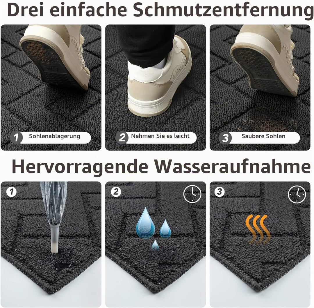 Biscpro Innen Fussmatte 50 x 150 cm, Schmutzfangmatte rutschfest Fussmatte Innen Waschbar Eingangste