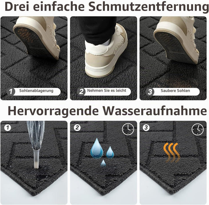 Biscpro Innen Fussmatte 50 x 120 cm, Schmutzfangmatte rutschfest Fussmatte Innen Waschbar Eingangste