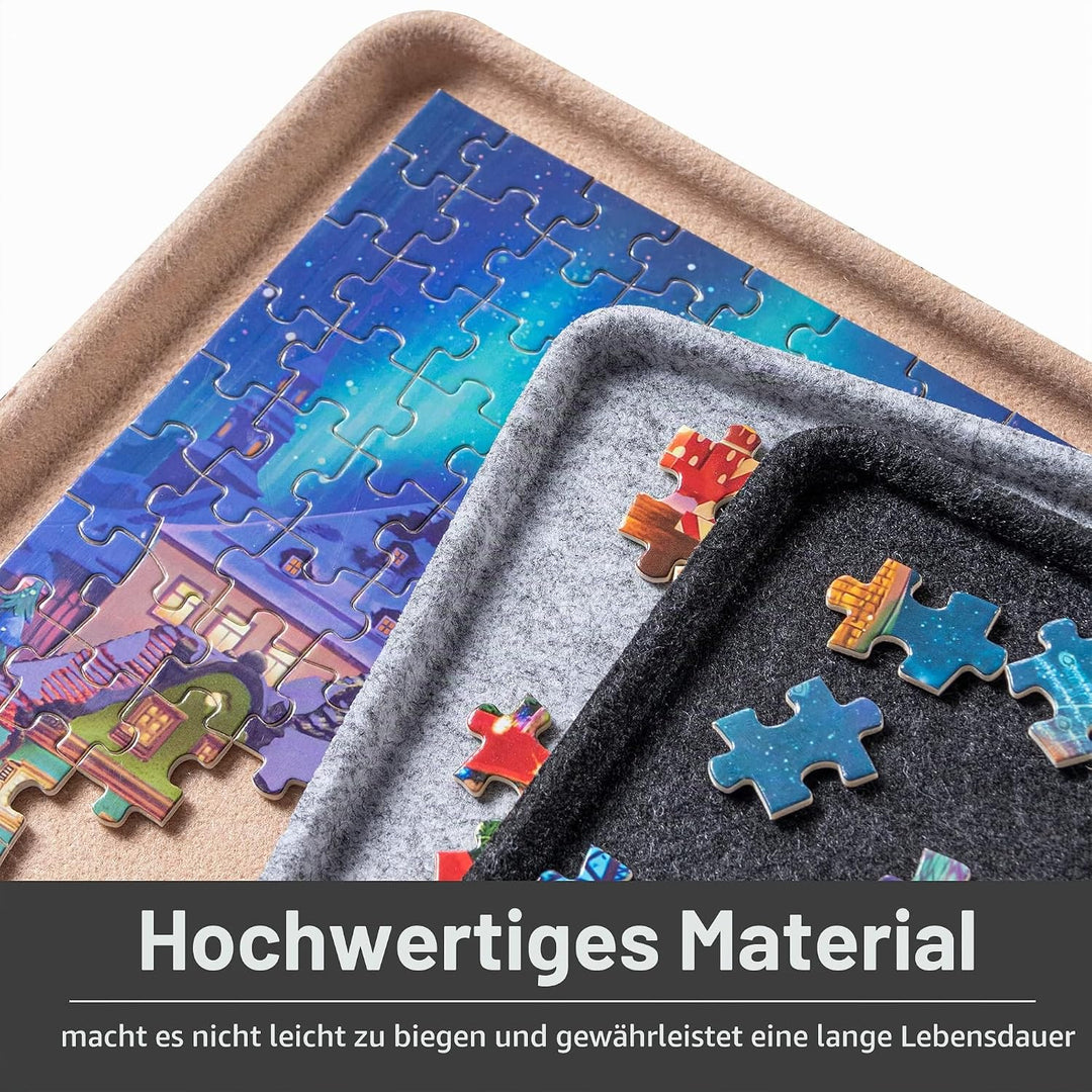 Lavievert Jigsaw Puzzle Brett zur Puzzle Aufbewahrung mit 6 Sortierfächern für bis zu 1000 Teile – K