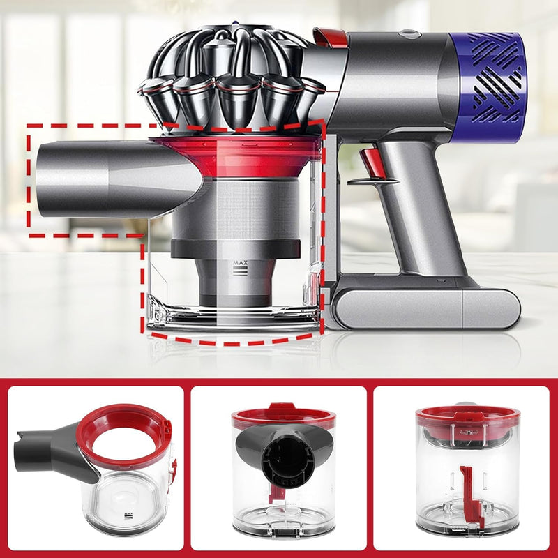 Transparenter Staubsammeltopf für Dyson V7/V8 Staubbehälter - Hochwertiges Zubehör für Dyson Staubsa