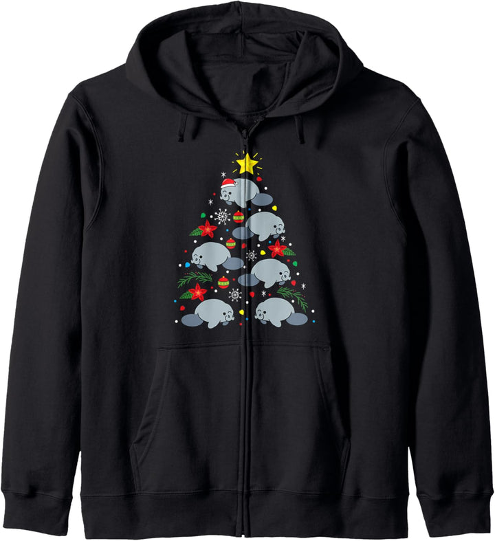 Seekuh Manatee Weihnachten Lustiger Baum Geschenk Kapuzenjacke