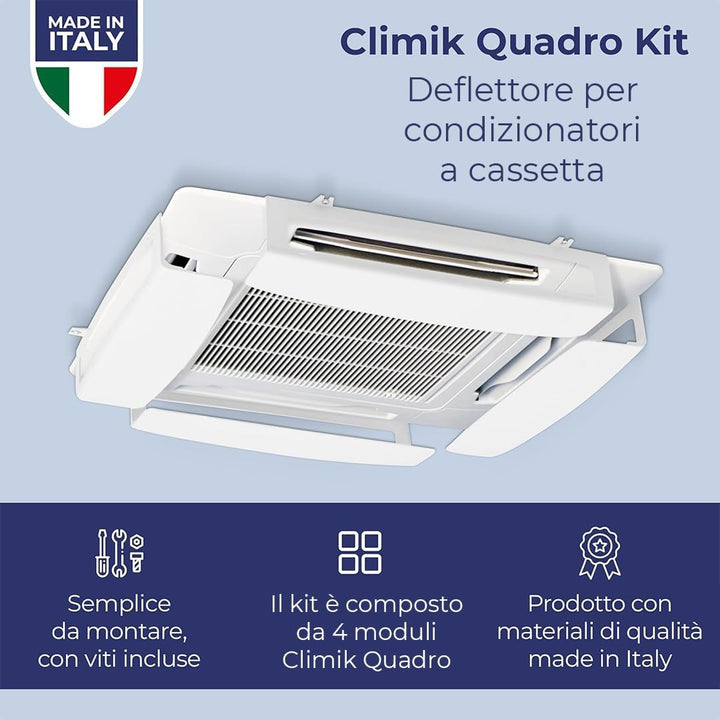 Set of 4 Wind deflectors for air conditioning cassette CLIMIK QUADRO Made in Italy