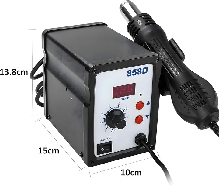 Retoo Heissluft Lötstation 800W, Temperatur Einstellbar 100-480°C, Entlötkolben, 120 l/min Luftleist