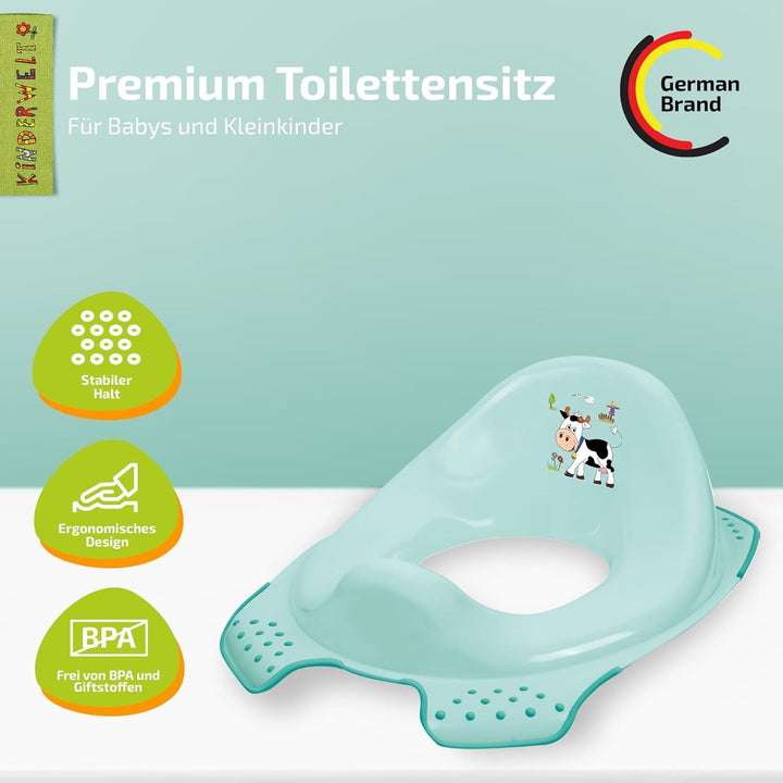 Funny Farm aquamarin Kinder-Toilettensitz + Töpfchen Toilettentrainer mit Anti-Rutsch-Funktion