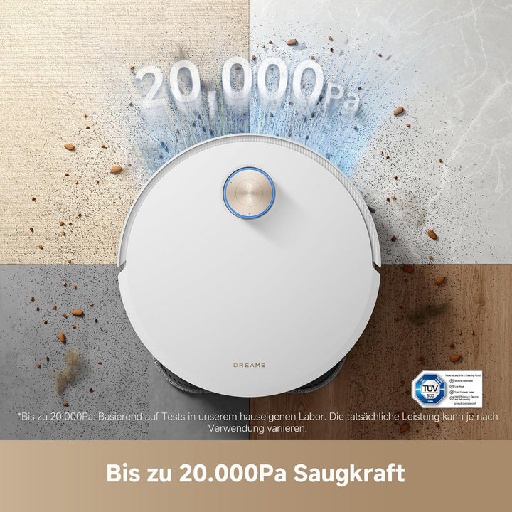 dreame X50 Ultra Complete Saugroboter mit Wischfunktion,20.000Pa Saugkraft,6 cm Hindernisfreiheit, m