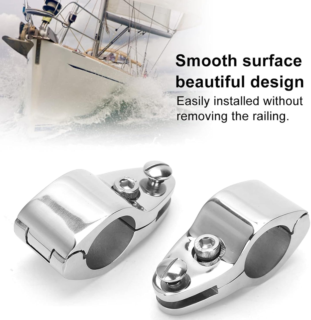 Terisass Boot Bimini Top Klappbacke Schieben 2 Stück Edelstahl Bimini Top Hardware-Beschläge (20 mm,