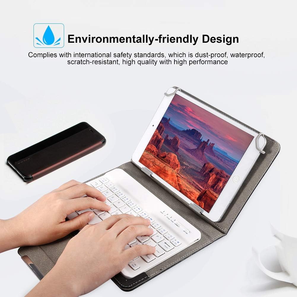 7 Zoll Bluetooth Tastatur und Abdeckungsset, PU Leder 7'' Ultradünne Bluetooth Tastatur Schutzhülle
