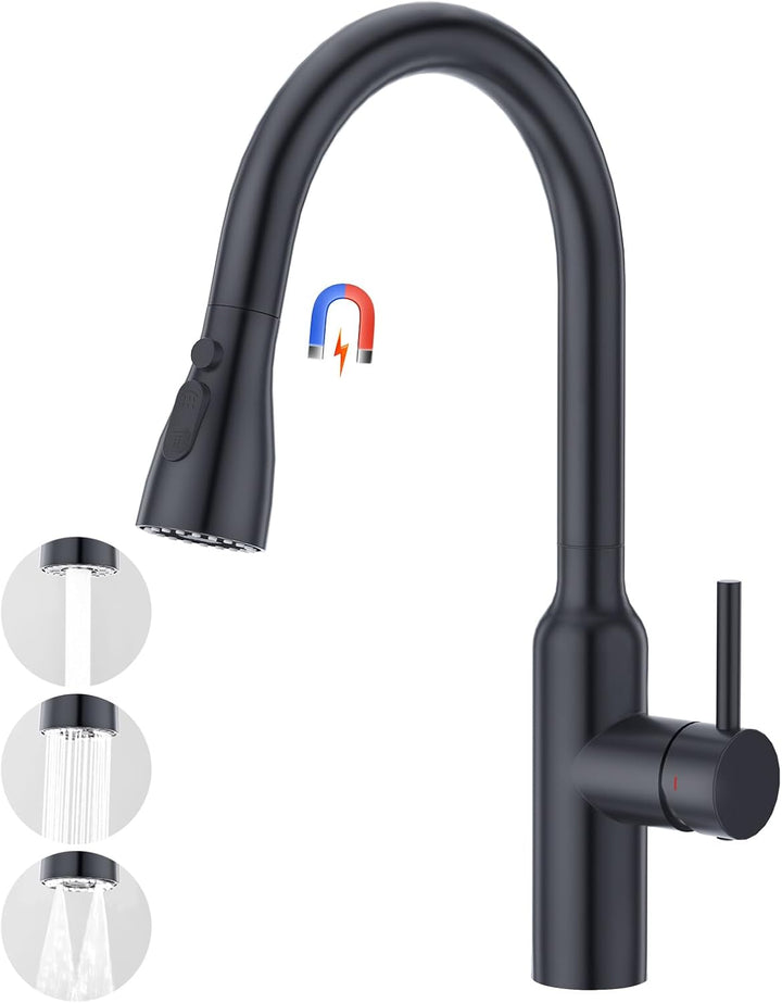 CREA Küchenarmatur Ausziehbar, Wasserhahn Küche mit 3 Modus, Spültischarmatur Einhebelmischer Armatu