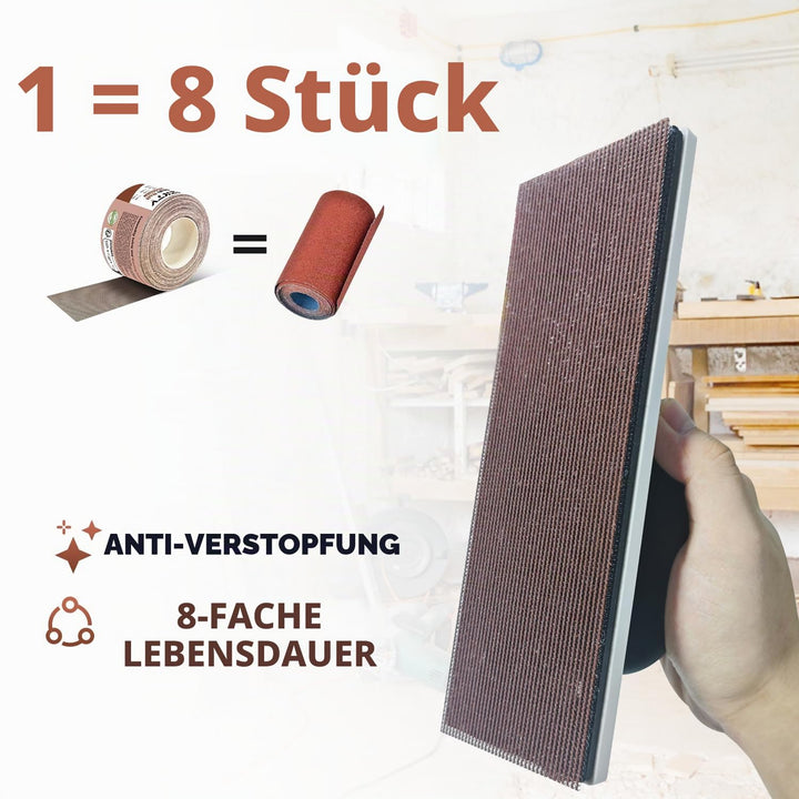 Netz Schleifpapier Rolle Klett, 70 mm x 10 m, Körnung P100, Kollokation mit 70mm Breites Handschleif