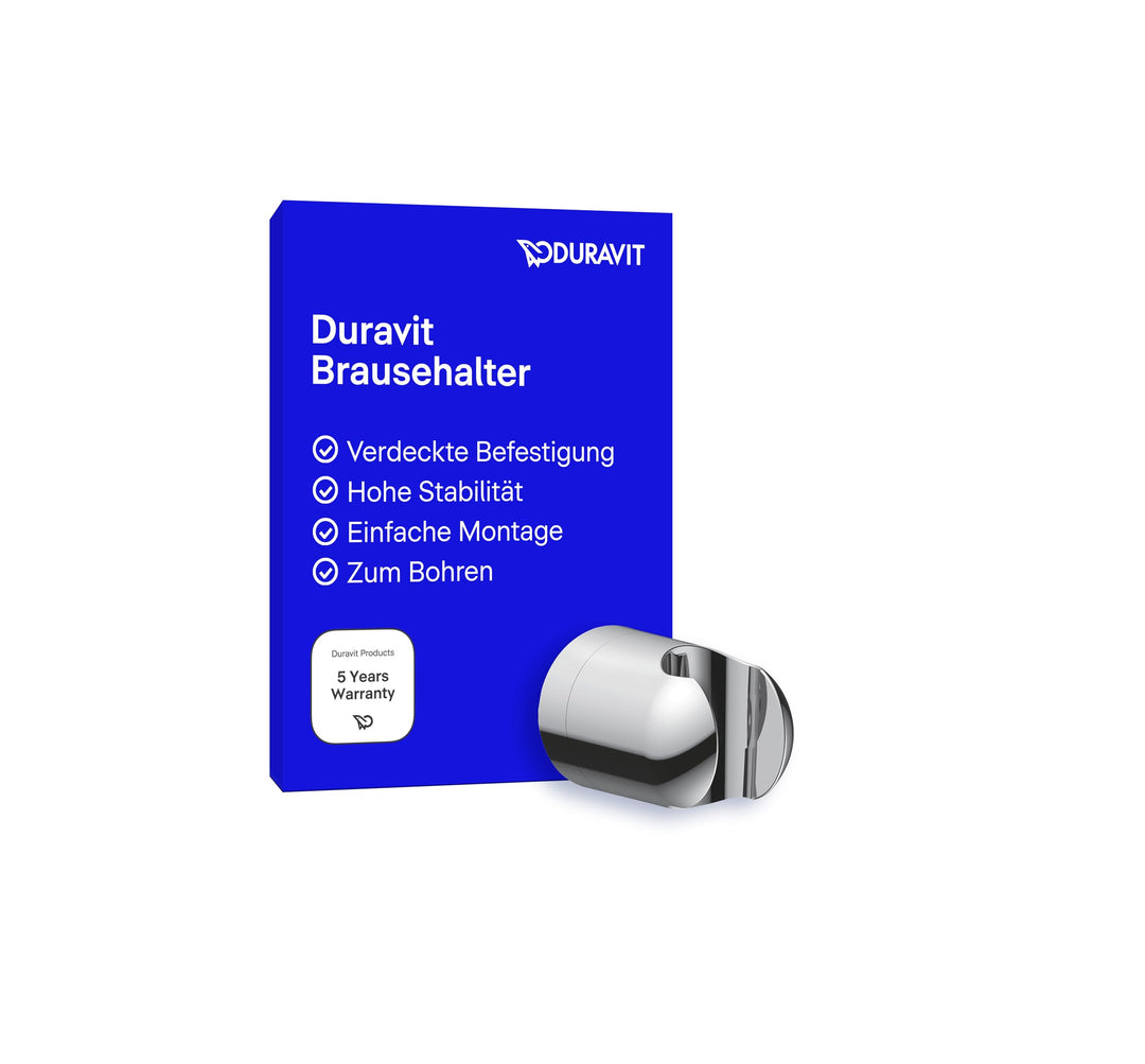 Duravit Universal Brausehalterung, Duschkopfhalterung für Handbrausen, Brausehalter, Chrom, Chrom