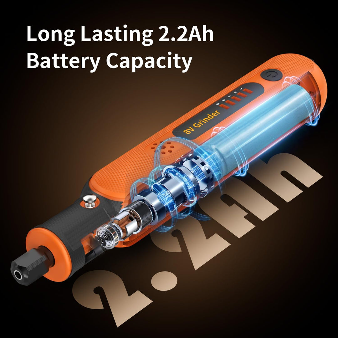 Multifunktionswerkzeug Akku, Ashfly 8V 2.2Ah Rotationswerkzeug 5-Gang 25,000 U/min Max,74 Zubehör zu