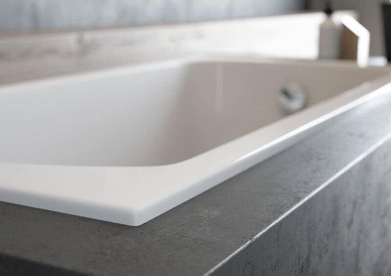 BADLAND Badewanne Original Weiss Acryl Wanne Rechteck QUADRO SLIM 165x75 KOMPLETTSET SET mit Premium