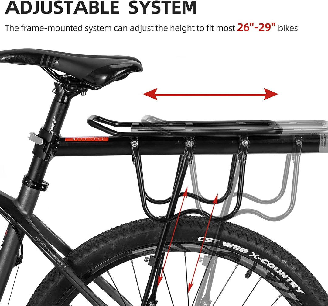ROCKBROS Fahrrad Gepäckträger Mountainbike Gepäckträger Schnellspanner mit Reflektor 24-29 Zoll mit/