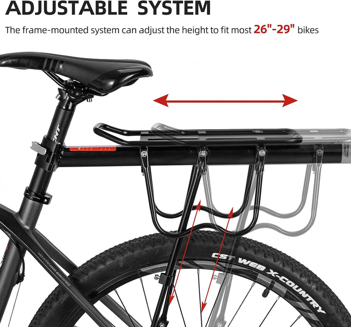 ROCKBROS Fahrrad Gepäckträger Mountainbike Gepäckträger Schnellspanner mit Reflektor 24-29 Zoll mit/