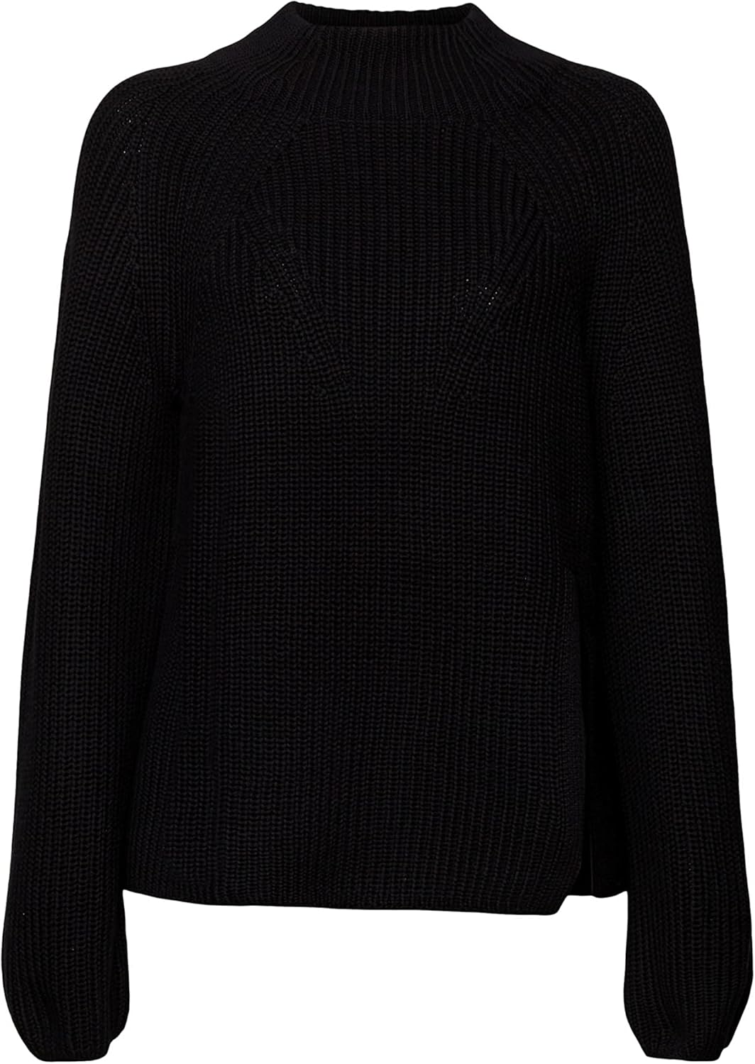 ESPRIT Pullover mit Schlitz und Stehkragen, 100% Baumwolle