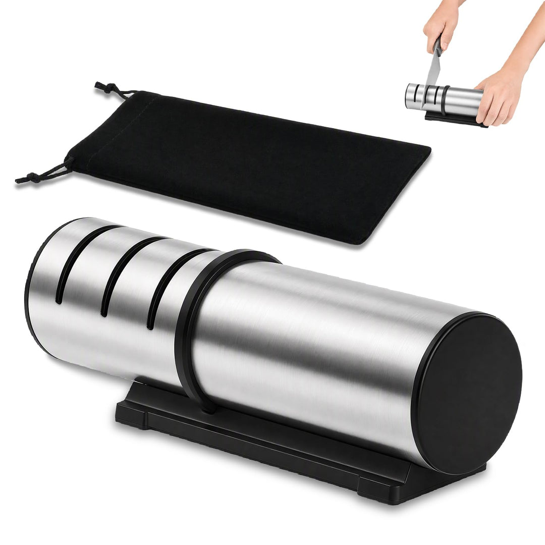 Diamant Messerschärfer Profi, Rutschfester Knife Sharpener, mit Rollschleifer-Technologie, Sicherer