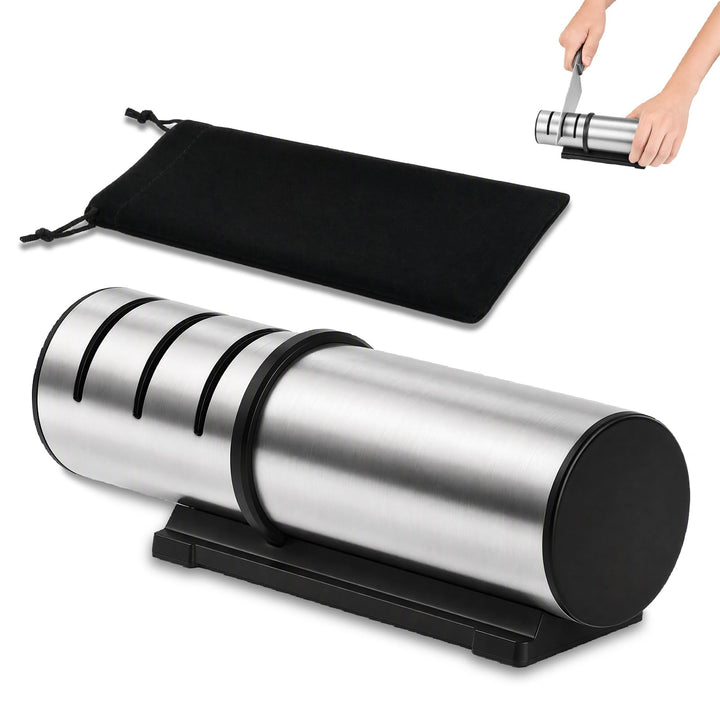 Diamant Messerschärfer Profi, Rutschfester Knife Sharpener, mit Rollschleifer-Technologie, Sicherer