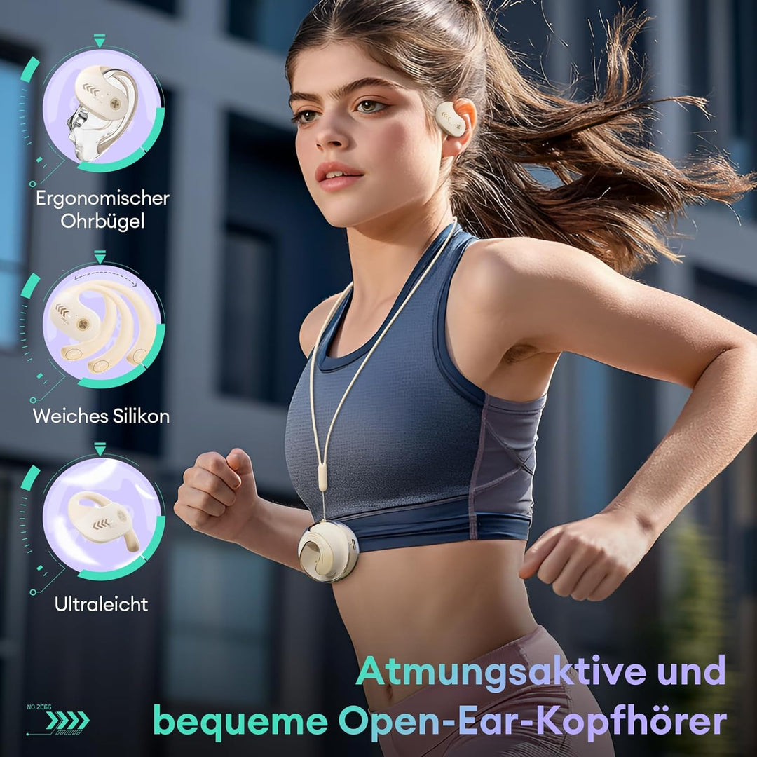 ZOMBIES CAT Open Ear Kopfhörer, Kopfhörer Kabellos Bluetooth 5.3 kopfhörer mit Mikrofon für klare An