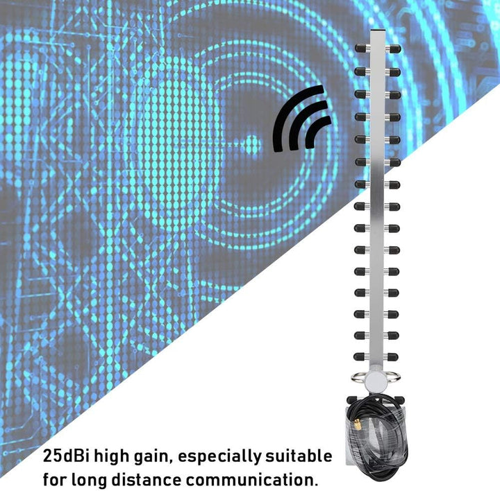 Yagi-WLAN-Antenne, Gerichtete Yagi-Antenne mit 16 Einheiten, 2,4 G 25 DBi High Gain Wireless Router-