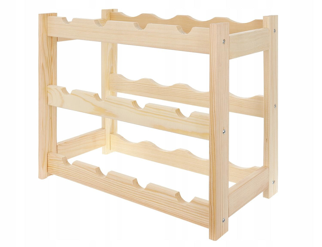 Weinregal Holz 12 Flaschen Natur 44x38x25 cm Wine Rack Regal Flaschenregal Weinflaschenregal Getränk