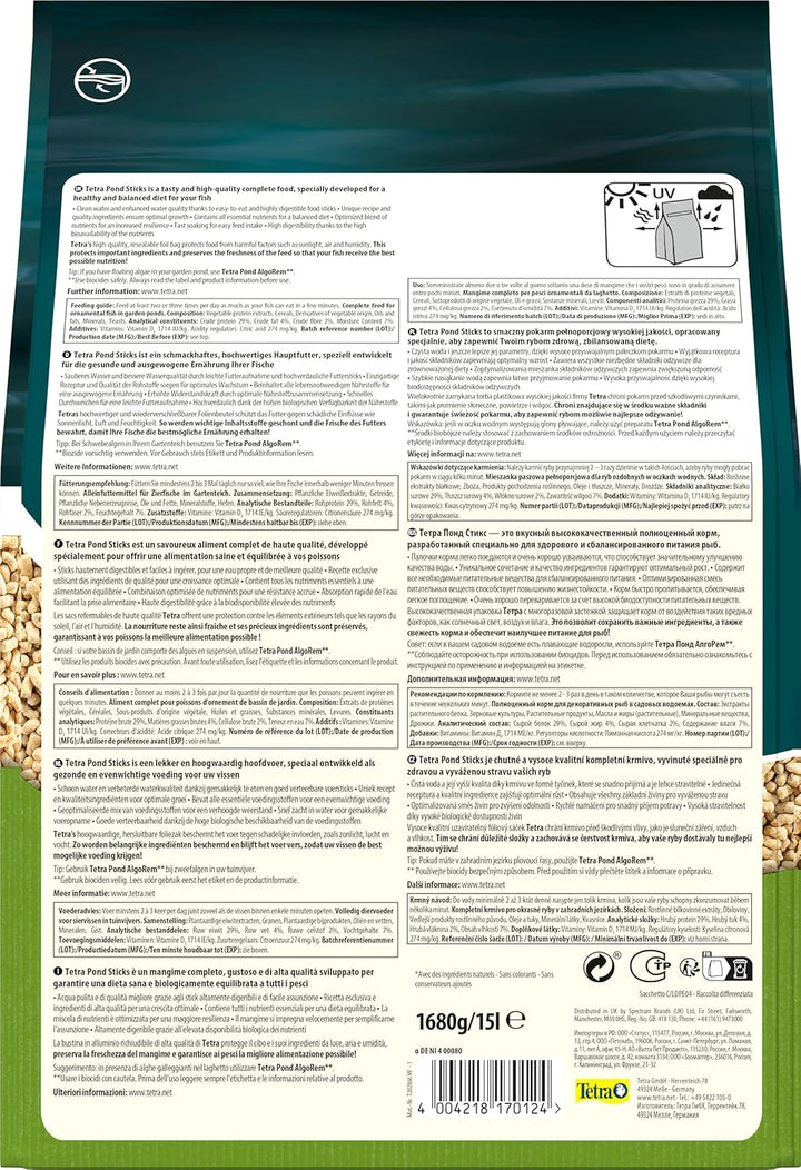 Tetra Pond Sticks - Fischfutter für alle Teichfische, unterstützt gesunde Fische und klares Wasser i