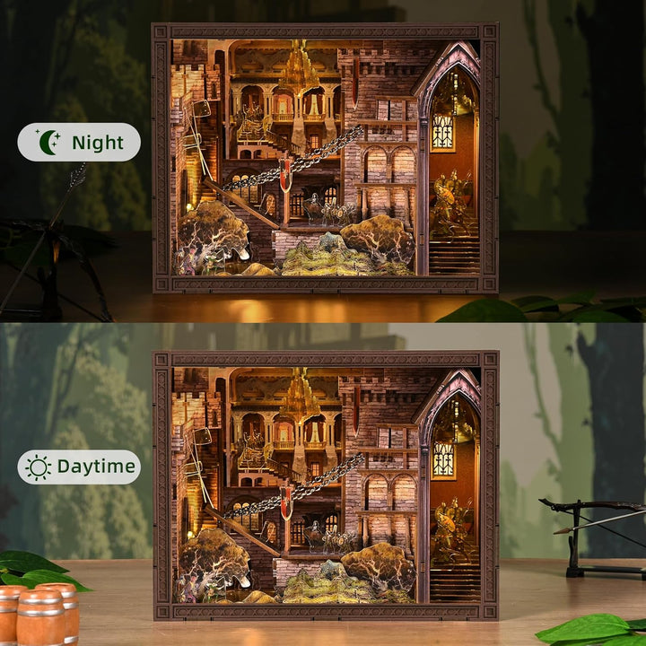 MiniCity Book Nook Kit, DIY Miniatur Puppenhaus Bücherecke Kit für Jugendliche und Erwachsene mit St