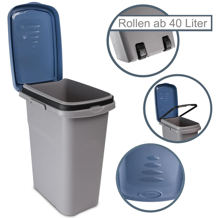 40L Mülleimer weiss, Mülleimer Küche, Mülltonne, Abfalleimer Küche, Trash Bin, Mistkübel, Gelber Sac