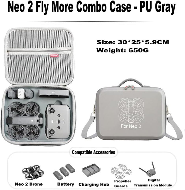 Aufbewahrungstasche kompatibel mit DJI Neo 2 Fly More Combo, tragbare Reise-Aufbewahrungstasche für