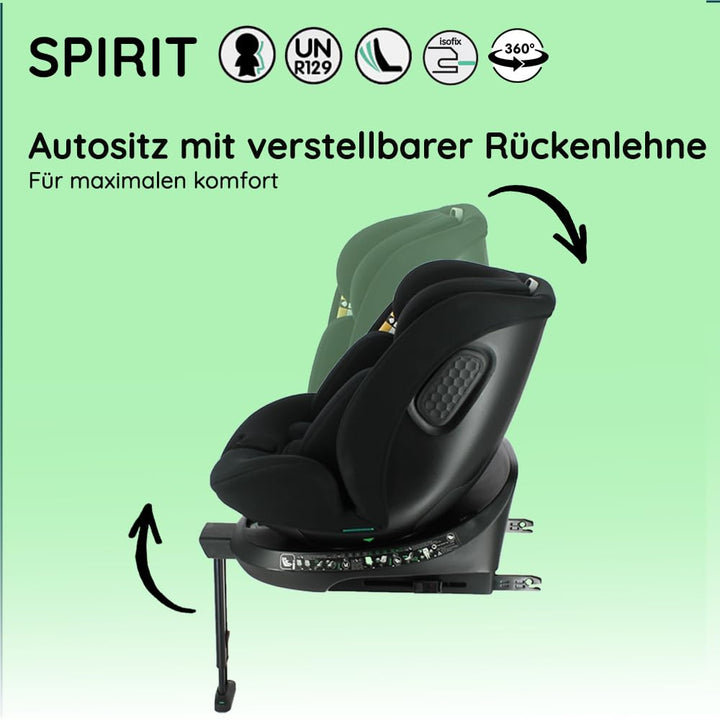 Nania - Kinderautositz SPIRIT 360° drehbar - I-Size 40-150 cm - wächst mit von Geburt an bis ca. 12