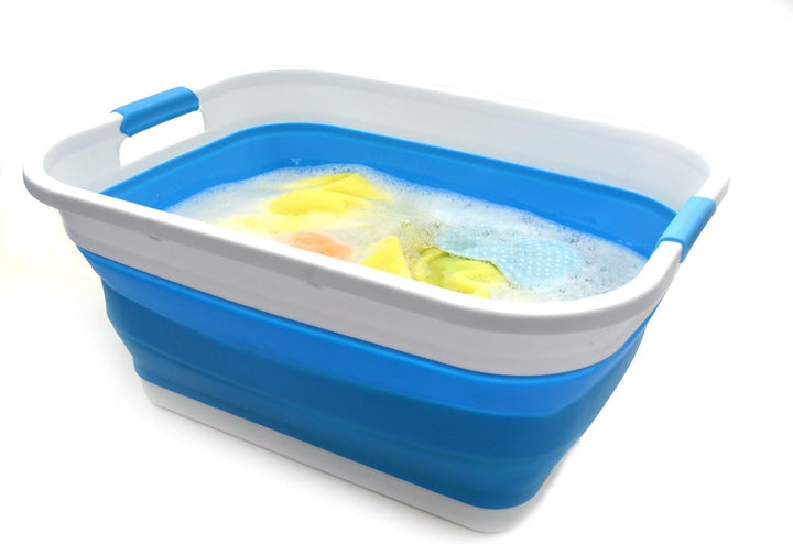 SAMMART 41L Collapsible Plastic Laundry Basket - Foldable Pop Up Storage Container/Organizer - Porta
