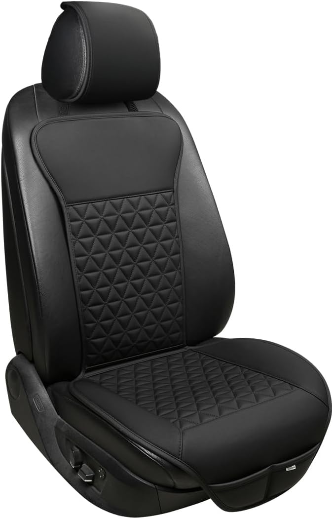 Black Panther 1 Paar Luxus PU-Leder Sitzbezüge Auto Vordersitze, kompatibel mit 95% Autos,Keine Sitz