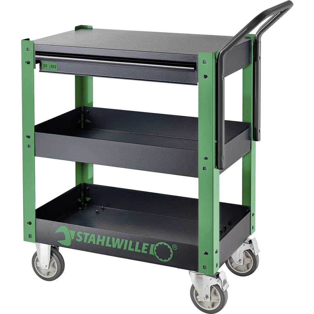 STAHLWILLE Werkstattwagen 612 ST leer | Service Trolley mit Schublade und Zwei Einlegeböden | prakti