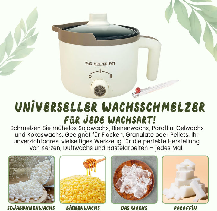 LINGQIAN Elektrischer Wachsschmelzer für Kerzenherstellung mit Ausguss, Topf zum Kerzenwachs Schmelz