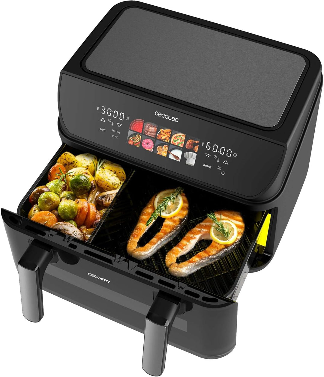 Cecotec Heissluftfritteuse ohne Öl - 10L - Grillplatte - Grill - Doppelte Heizelemente - Air Fryer C