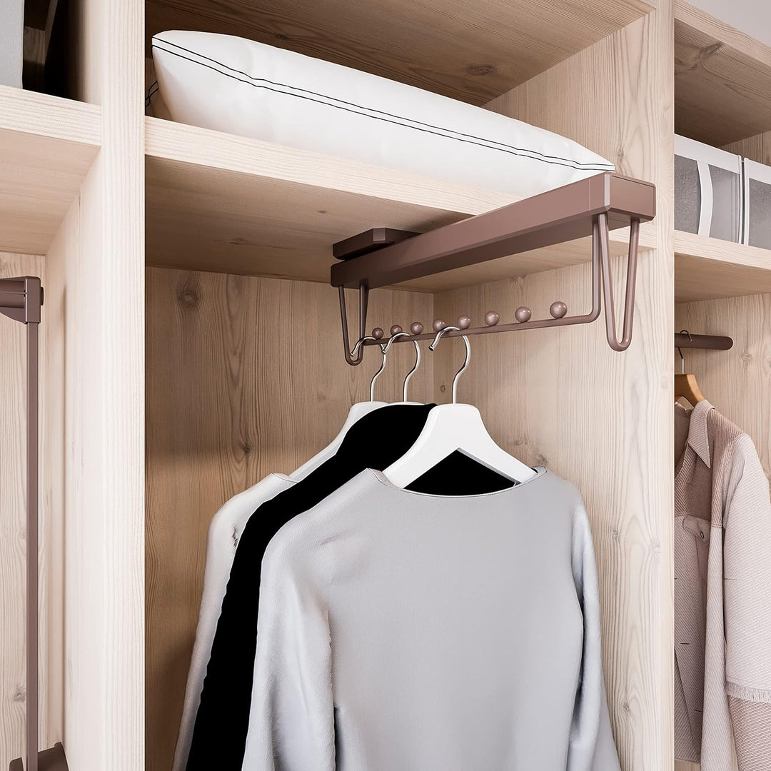 emuca 7086513 porte-vêtements herausziehbarer mit Schliess-Komfort für Schrank tiefe 445 mm ID Mokka