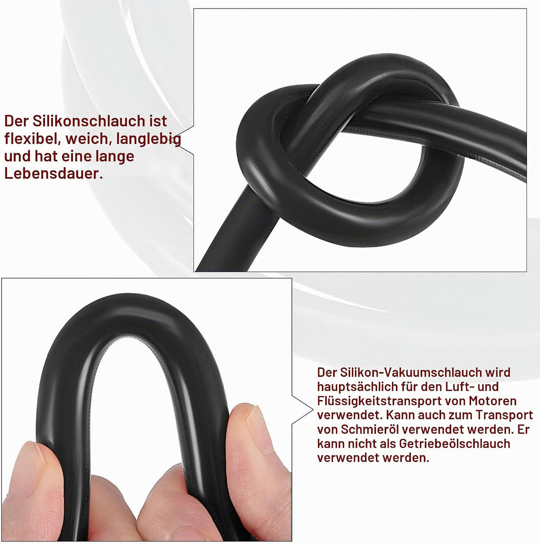 sourcing map Vakuum Silikonschlauch 3mm 4mm 8mm Innendurchm. 3 mm Wanddicker Schlauch für Motor 1.5