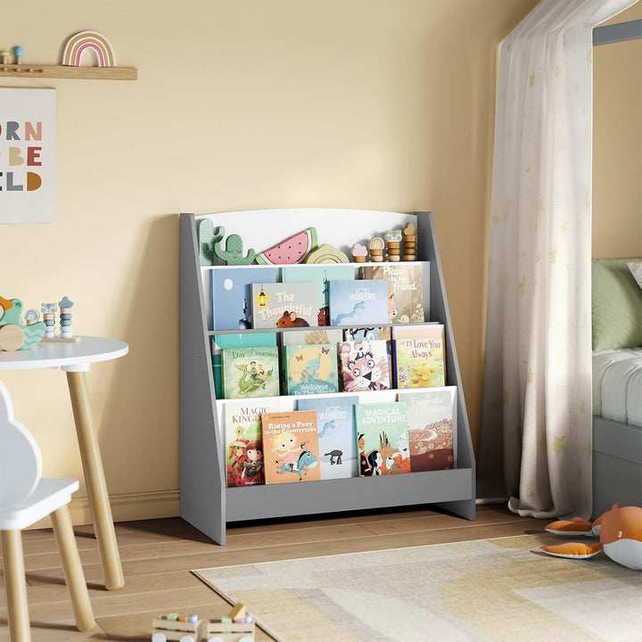 WOLTU Kinderbücherregal für Kinderzimmer Kindergarten, Bücherregal Kinder mit 4 Ebenen, Kinderregal