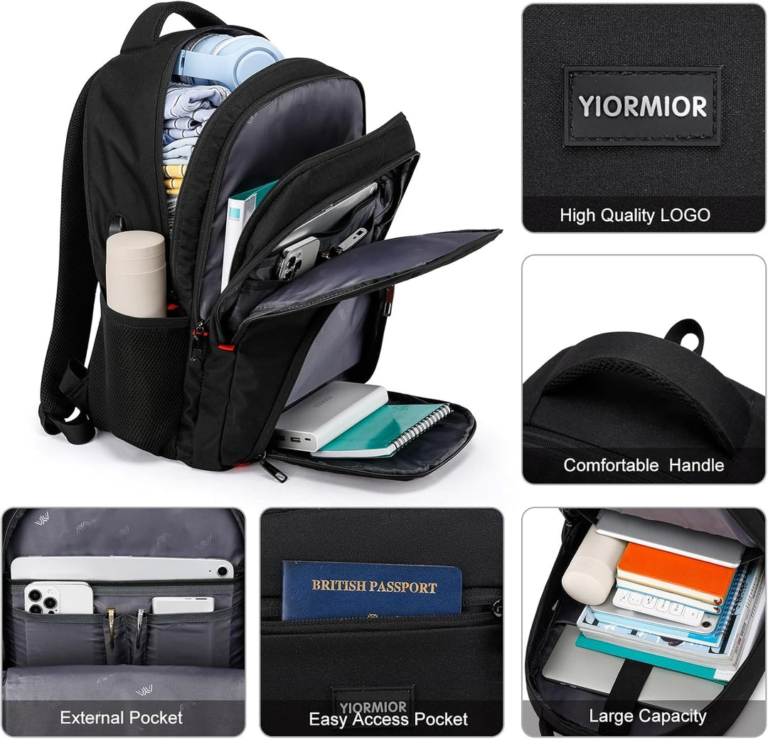 Rucksack Herren Schulrucksack Jungen Teenager für 17,3 Zoll Laptop Rucksack Arbeit Wasserdicht Busin