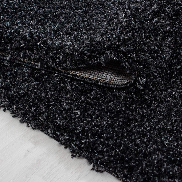 HomebyHome Teppich Wohnzimmer Shaggy Hochflor Anthrazit Rechteckig 300x400 cm Einfarbig Design - Fla