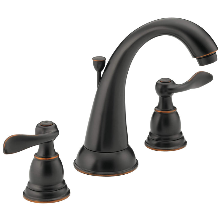 Delta FAUCET Windemere Badezimmerarmatur mit 2 Griffen, mit Metallablauf NULL Oil-Rubbed Bronze, Oil