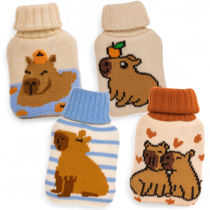 Set Handwärmer Taschenwärmer mit Strickhülle oder Fleeceüberzug, Fingerwärmer gegen kalte Hände im W