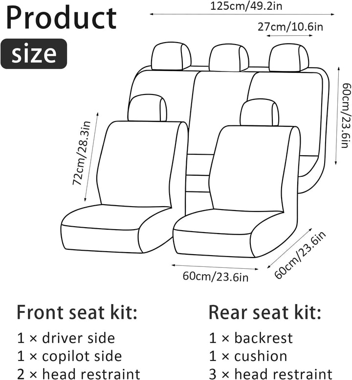Universal Autositzbezüge Set, Autositzbezüge, Sitzbezüge Auto Für 5 Sitzer, Schonbezüge für Autositz