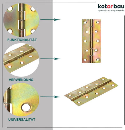 KOTARBAU® Möbelscharniere 100 x 45 mm 25 St. Gerollte Scharniere Alle Grössen Tischband Türband Möbe