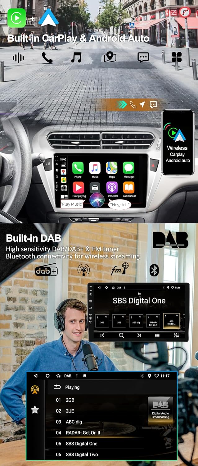 Android 15 IPS Autoradio - [Eingebaut DAB] - Passt für BMW Mini Cooper R55 R56 (2007-2013) - Kabello