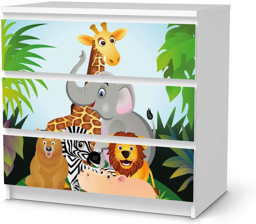 creatisto Möbel Klebefolie für Kinder - passend für IKEA Malm Kommode 3 Schubladen I Tolle Möbelfoli