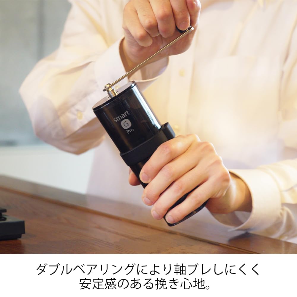 HARIO MSGS-2-B Smart G PRO Kaffeemühle, 24 g, transparentes Schwarz, Edelstahlklinge, zerlegbar, kom