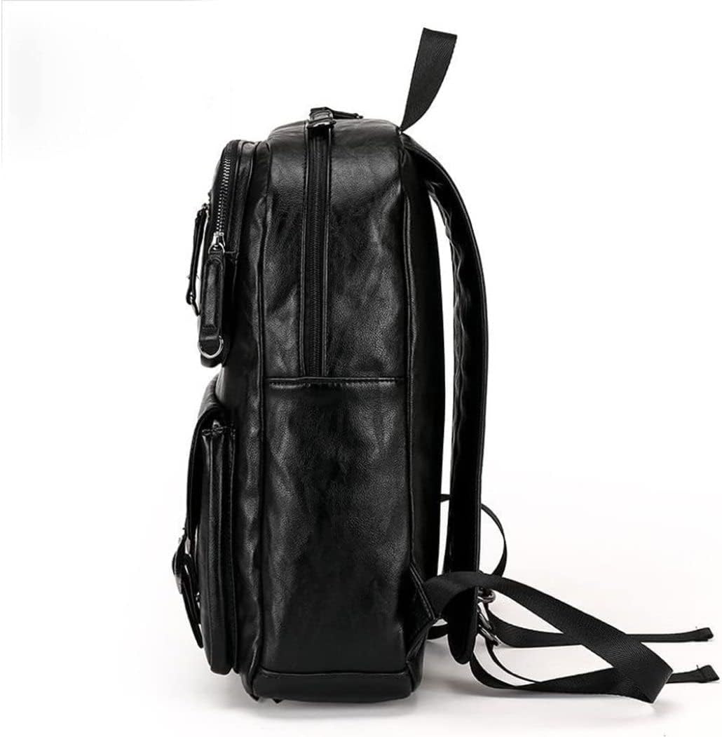 Liummrcy Retro echter PU Rucksack, Mann lässig echte PU Daypack, männliche Business School Büro Frei