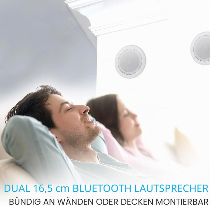 Pyle Paar 16,5 cm Bluetooth Flush Mount Unterputzkabel Decken-2-Wege-Universal Home Lautsprecher Sys