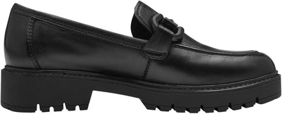 Tamaris Damen Slipper, Frauen Slip On,TOUCHit-Fussbett 38 EU Schwarz Black Leather, 38 EU Schwarz Bl