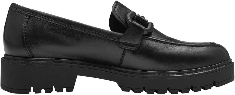 Tamaris Damen Slipper, Frauen Slip On,TOUCHit-Fussbett 38 EU Schwarz Black Leather, 38 EU Schwarz Bl